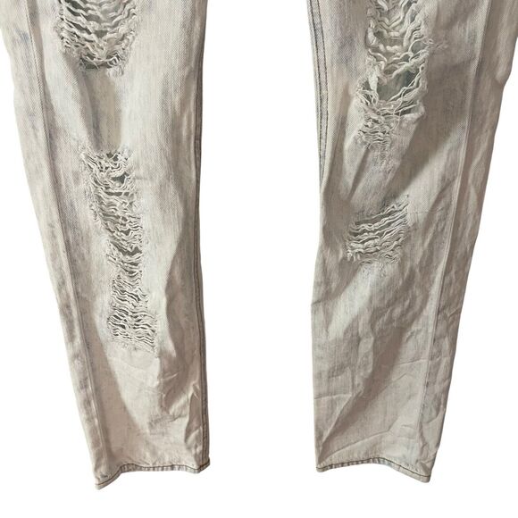 rag&bone 25 Boyfriend Jeans Acid Wash Rebel Bleach Distressed Holes White - Picture 8 of 12